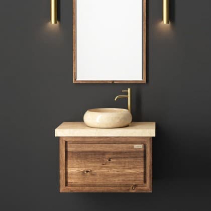 آینه و کابینت روشویی دار فیورنزا طرح چوبی سیمکان