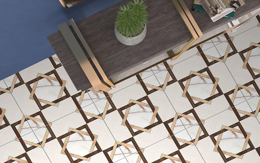 سرامیک راین کرم 50*50 کاشی گلچین