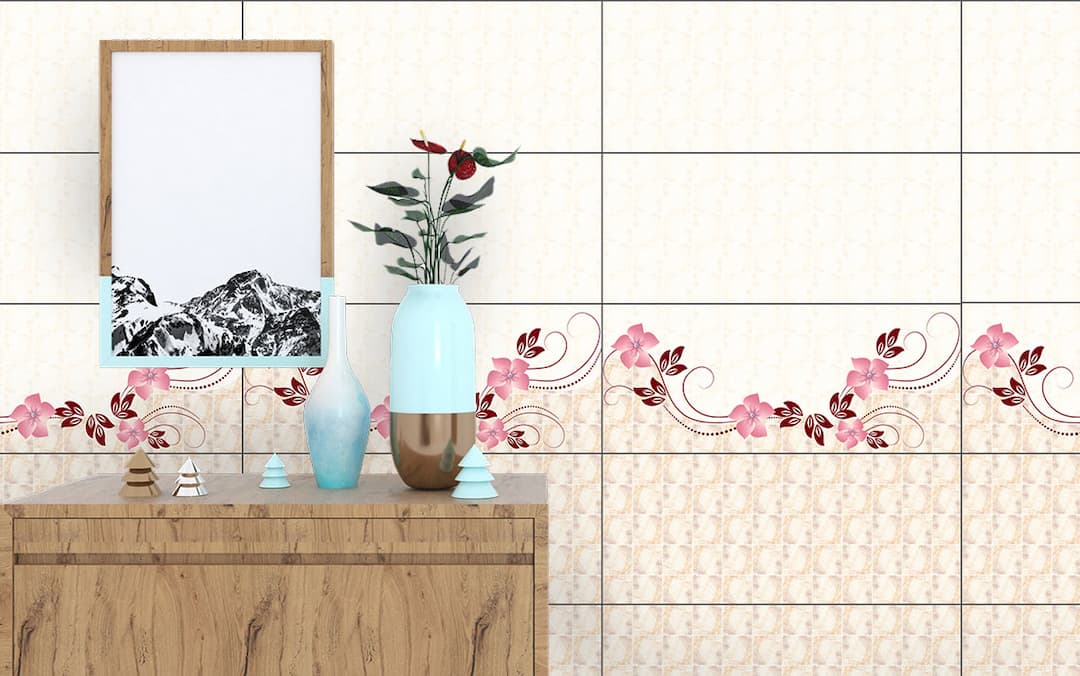 کاشی دکور ناهید کرم 25*60 کاشی نارین-رستیک