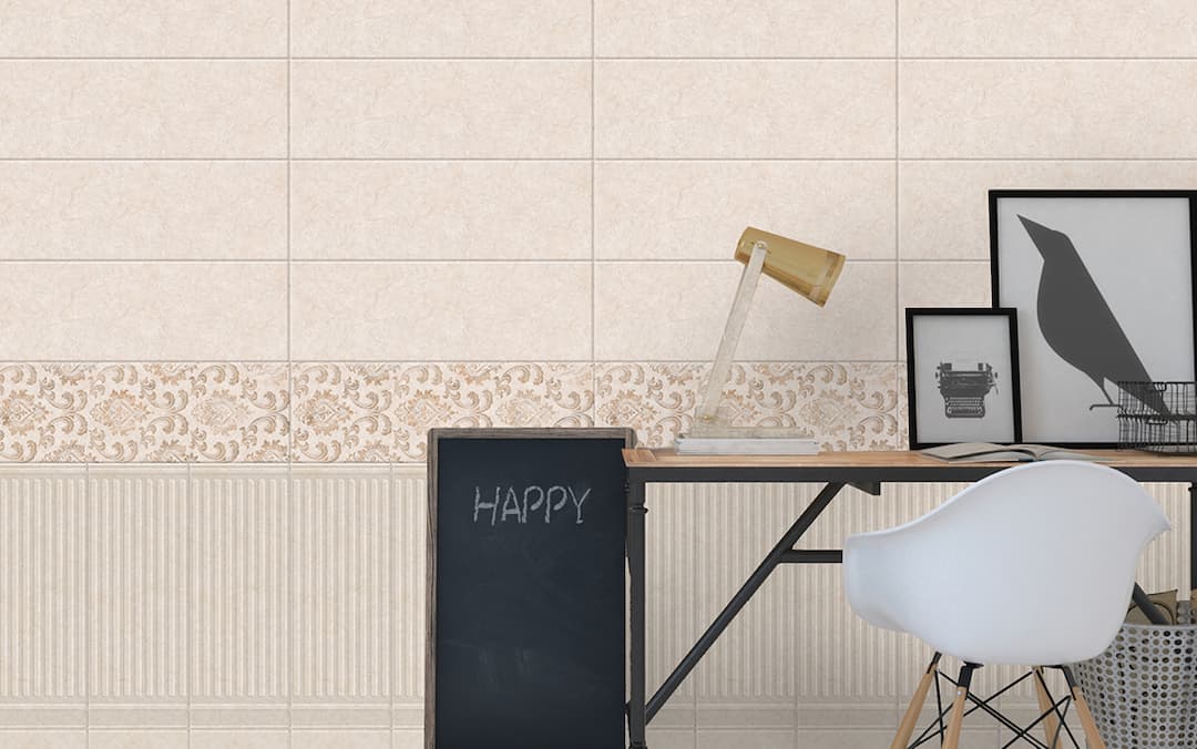 کاشی  دکور 2 رئال  سایز 30*90 نگین - رستیک کالیبره براق