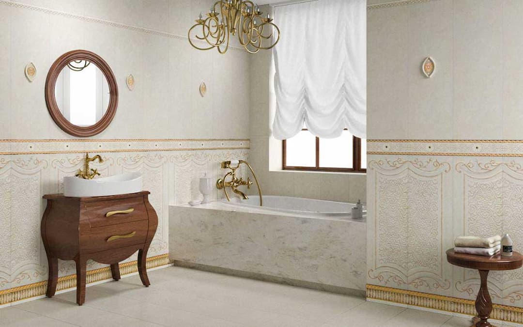 کاشی دکور آریل کرم 30*90 کاشی پرسپولیس-رستیک