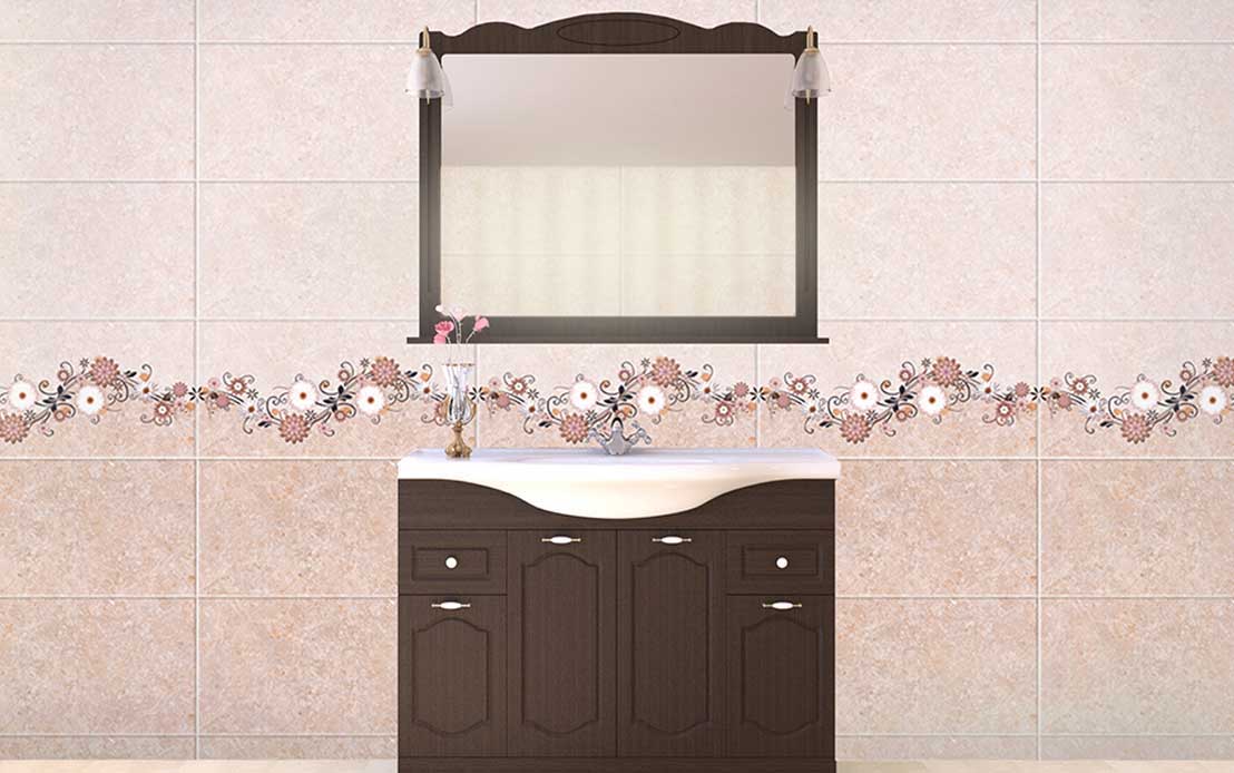 طرح دکوراسیون الیکا سایز 25*60 کاشی نارین - ساده براق