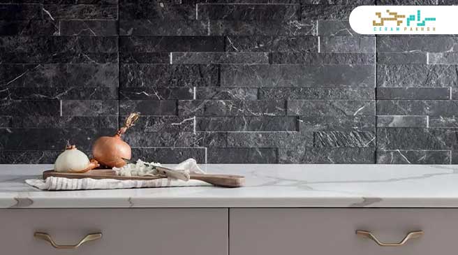 کاشی بین کابینتی مدل سنگی جدید