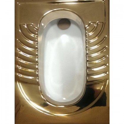 توالت زمینی الگانت امرتات سرام سفید طلایی ساده