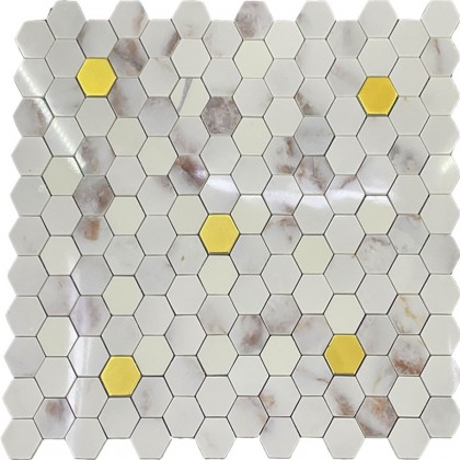 کاشی تزیینی برنو نقره ای-طلایی 30*30 گلدن لئون (کورین)